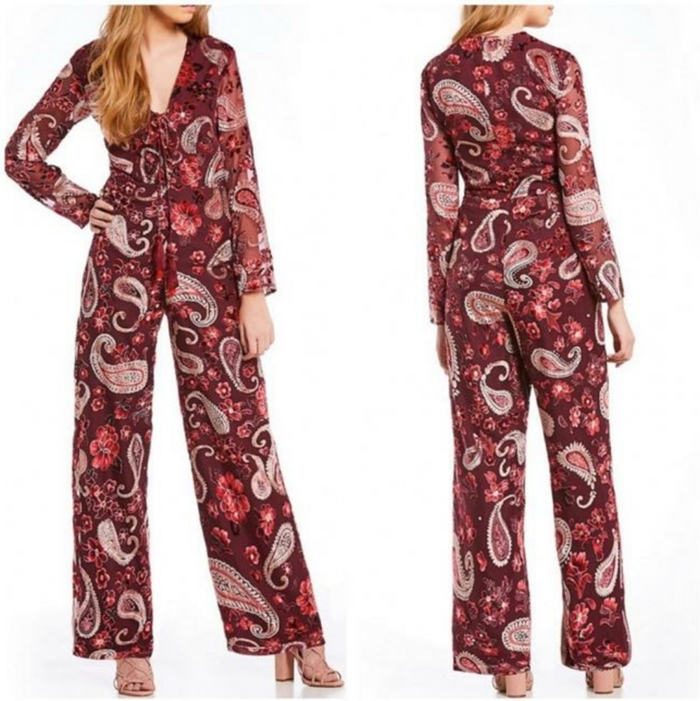 🥳HP🥳 NWT, Anthro Chelsea & Violet Paisley Burnout Jumpsuit